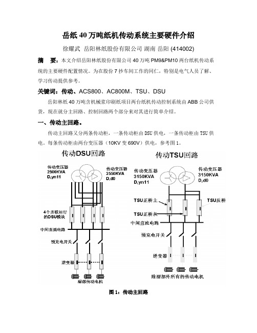 岳纸40万吨纸机传动系统主要硬件介绍_徐耀武