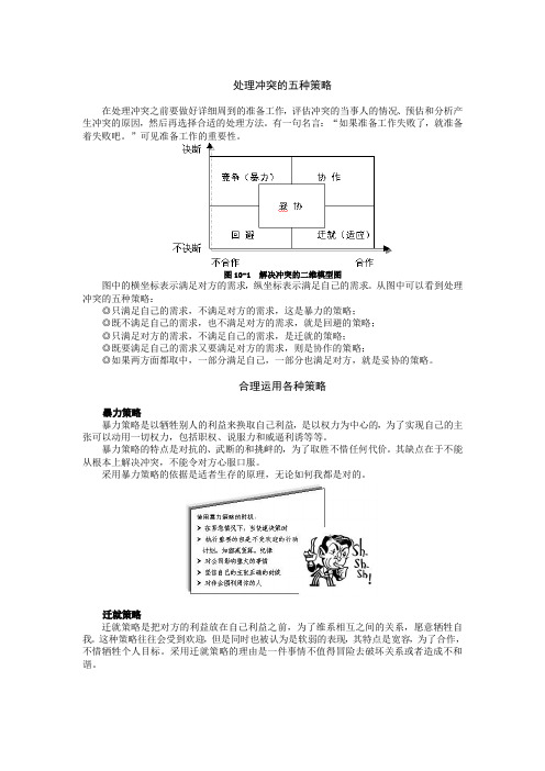 处理冲突的五种策略