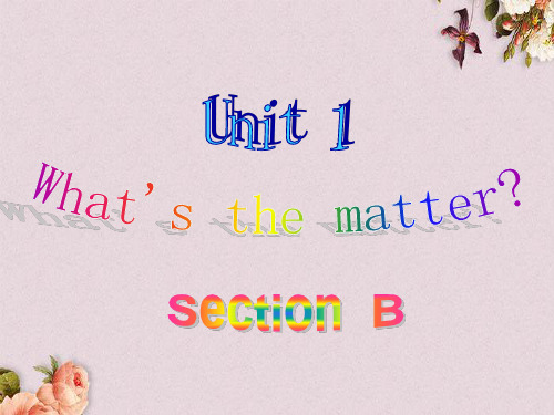 山东省肥城市汶阳镇初级中学八年级英语下册《Unit 1 What’s the matter Section B》课件