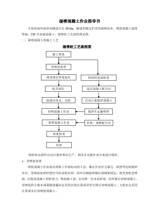 湿喷砼作业指导书