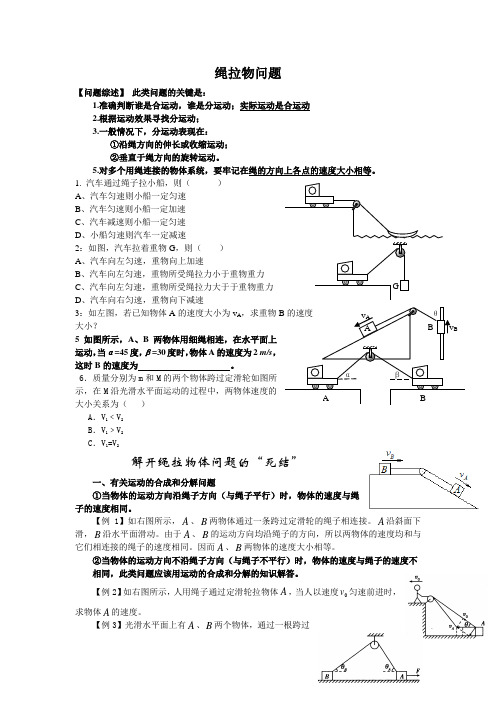 高中物理复习专题之绳子、弹簧和杆