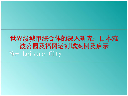 城市综合体研究_日本难波公园及福冈运河城案例及启示-人力资源-