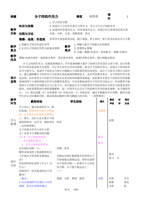 高中物理 分子间的作用力doc