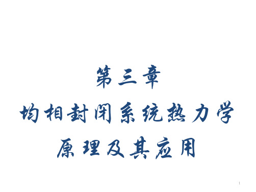 第三章 均相密闭系统热力学性质 打印版