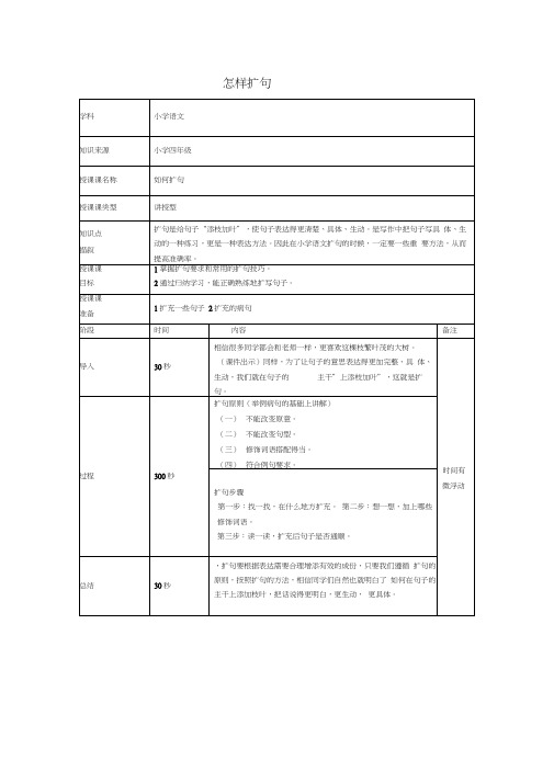 人教版四年级语文上册怎样扩句