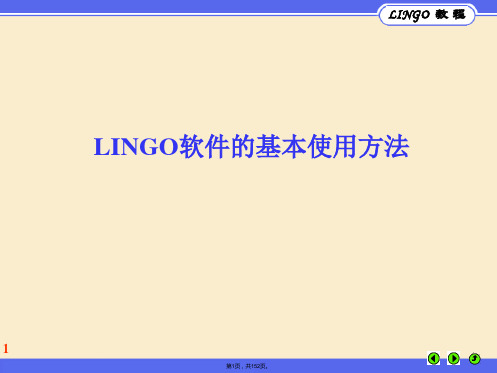 LINGO教程(基本语法)