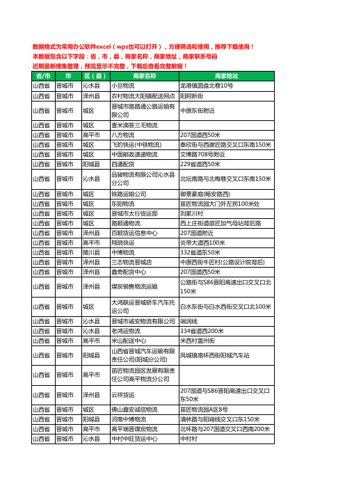 2020新版山西省晋城市货运工商企业公司商家名录名单联系电话号码地址大全181家