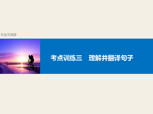 四川省宜宾市南溪县第五中学高三语文一轮复习课件：文言文阅读  考点训练三理解并翻译句子