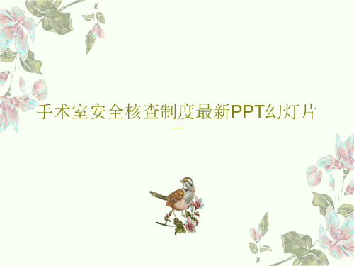 手术室安全核查制度最新PPT幻灯片PPT25页