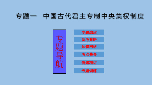 人教版2019年中考历史专题复习一   中国古代君主专制中央集权制度课件共26张PPT