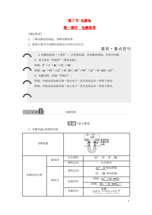高中化学 第四章 电化学基础 第三节 电解池(第1课时)