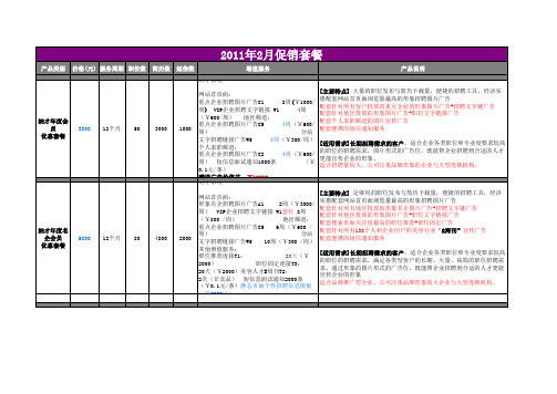 2011年广告全年的报价表