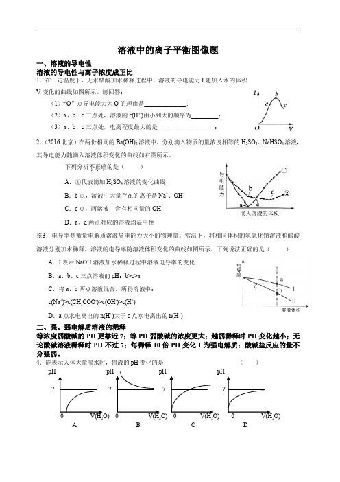 最新最全溶液中的离子平衡图像题复习选编1完整版.doc