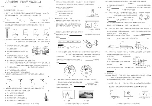 [同步试卷]2020春八年级物理下册第二单元测验测试题(创新练习)