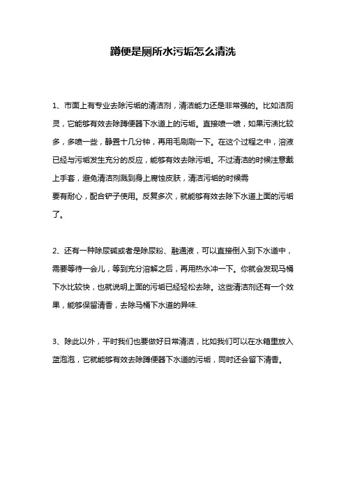 蹲便是厕所水污垢怎么清洗