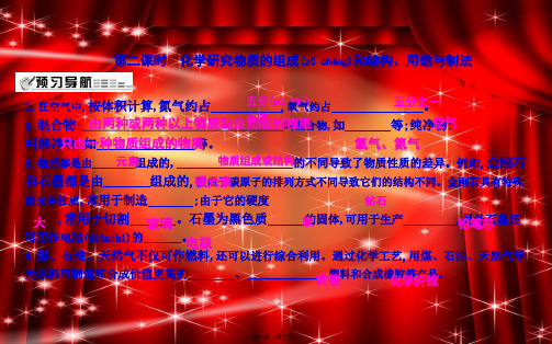 九年级化学上册第1章开启化学之门第2节化学研究些什么化学研究物质的组成和结构、用途与制法