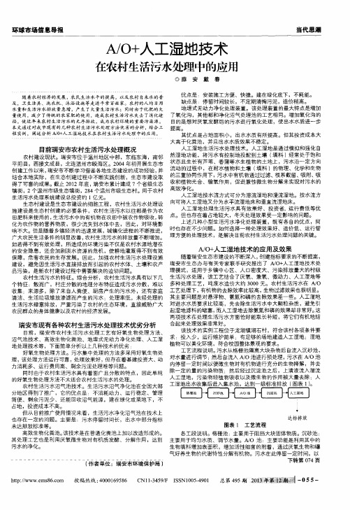 A／O+人工湿地技术在农村生活污水处理中的应用