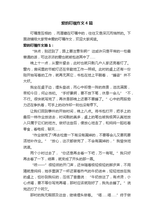 爱的叮嘱作文4篇