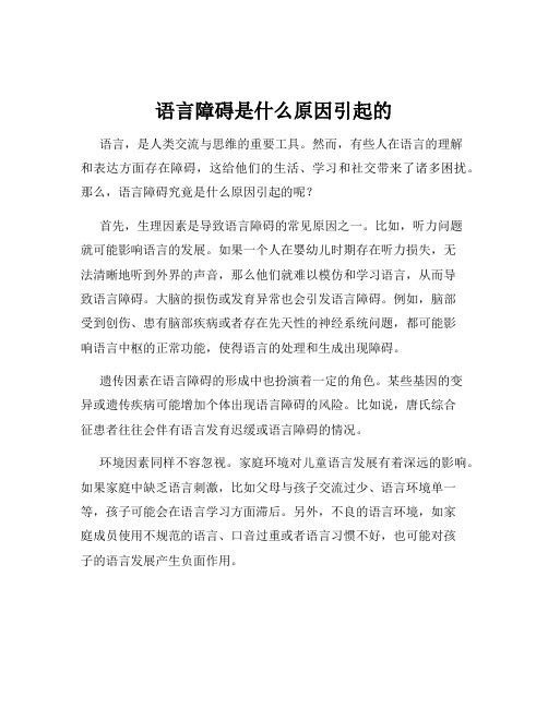 语言障碍是什么原因引起的