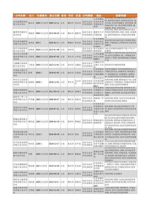 2021年山东省肉鸡养殖行业企业名录1898家