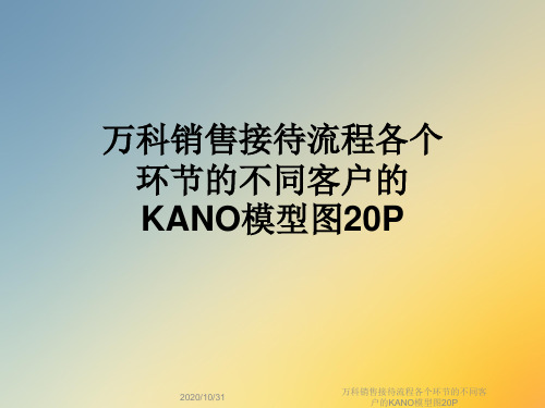 万科销售接待流程各个环节的不同客户的KANO模型图20P