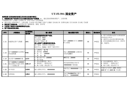 700惠普凤竹纺织SAP实施项目全套-系统实现-单元测试-FZ UT-FI-501 固定资产