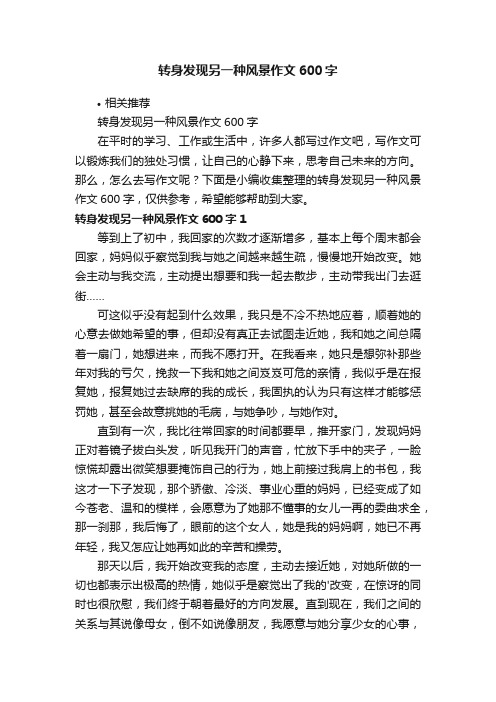 转身发现另一种风景作文600字