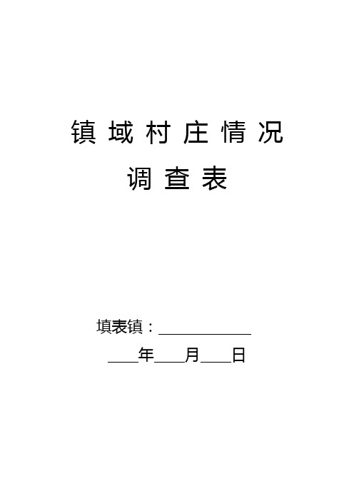 镇域村庄情况调查表