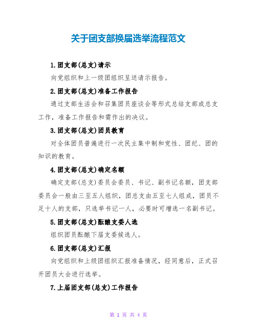 关于团支部换届选举流程范文