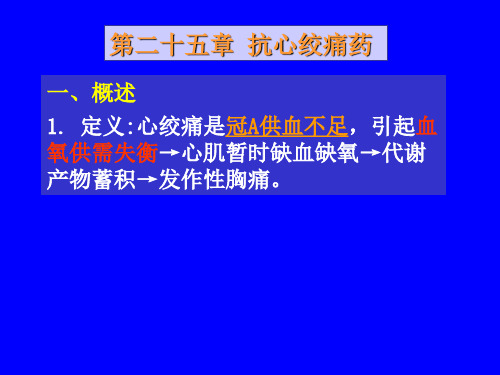 药理学课件-第二十五章-抗心绞痛药