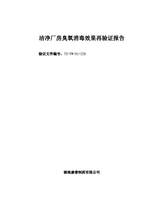 臭氧消毒效果验证报告