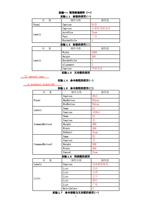 VB实验报告