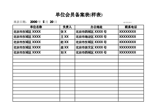 单位会员备案表(样表).doc