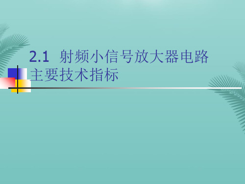 射频小信号放大器电路主要技术指标-推荐精选PPT