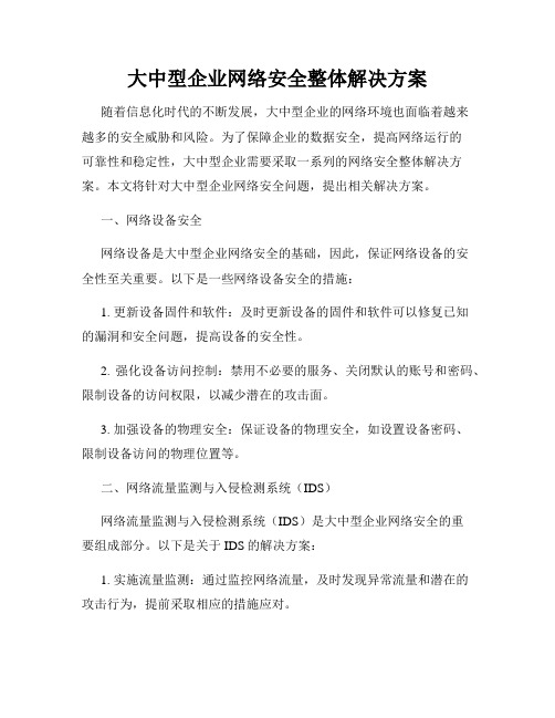 大中型企业网络安全整体解决方案