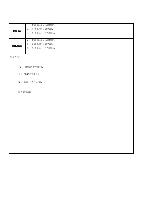 初二物理期末复习教案