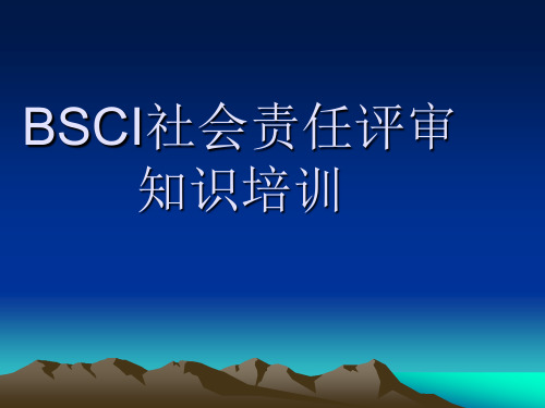 BSCI社会责任评审相关知识培训