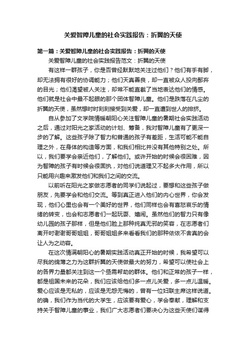 关爱智障儿童的社会实践报告：折翼的天使