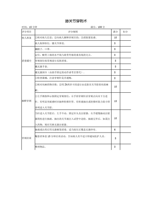 医学类资料：膝关节穿刺术