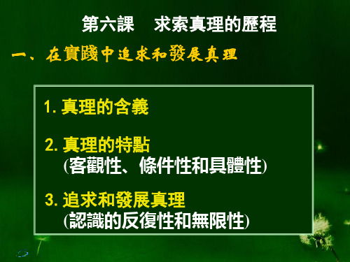 人教版高中政治课件-在实践中追求和发展真理 