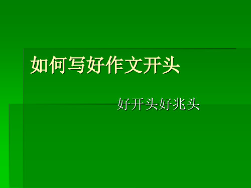 如何写好作文开头ppt课件