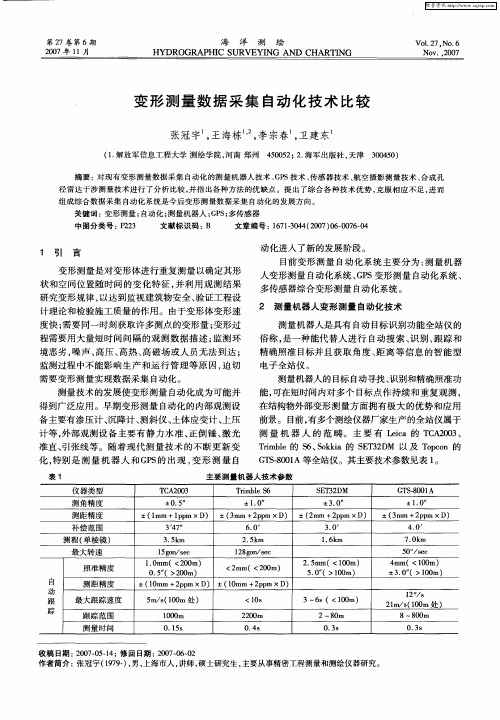 变形测量数据采集自动化技术比较