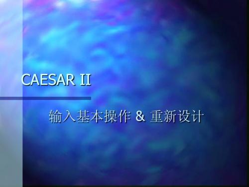 CAESAR II 基本输入操作(幻灯片)