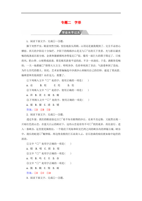 高中语文一轮复习 专题二 字形学业水平过关