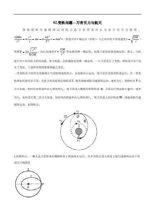 高考物理知识点专题之万有引力与航天 专题02 变轨问题(解析版)