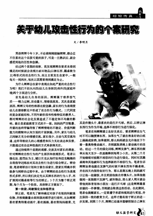 关于幼儿攻击性行为的个案研究