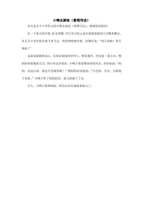 小鸭去游泳(看图写话)_小学作文