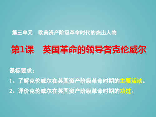 人教版高中历史选修4优质课件3：第1课 英国革命的领导者克伦威尔(1)