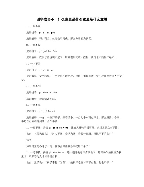 四字成语不一什么意思是什么意思是什么意思