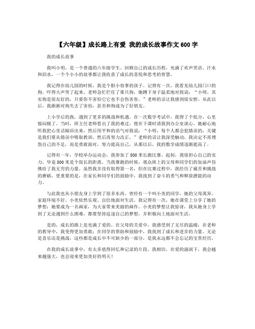 【六年级】成长路上有爱 我的成长故事作文600字